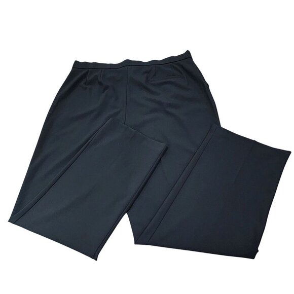 Avenue Womens Plus Size Black Pants Flat Front Straight Leg Stretch Waist 18Tall - Picture 4 of 16